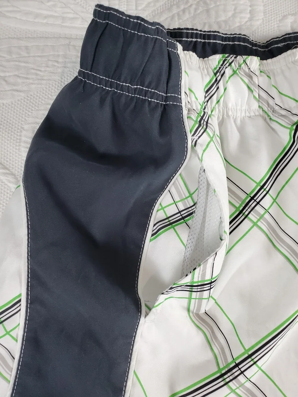 Op Plaid Splice Swim Shorts Size XL (40-42)